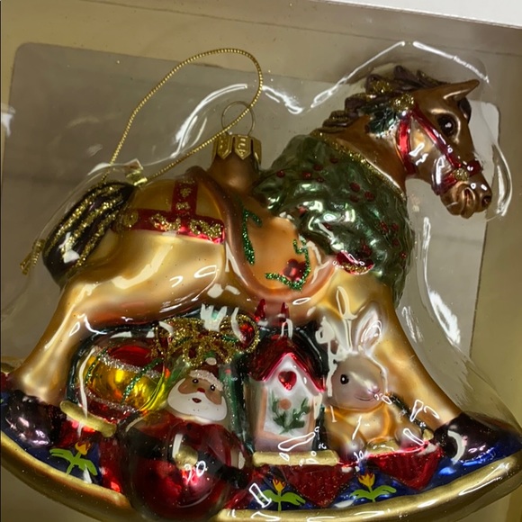 Fitz and Floyd Vintage Rocking Horse Ornament - Picture 3 of 7